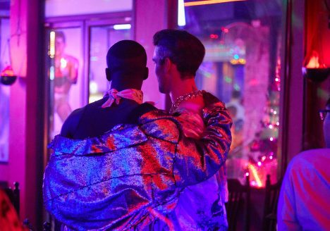 Gay couple en route to a party in Bangkok, Thailand