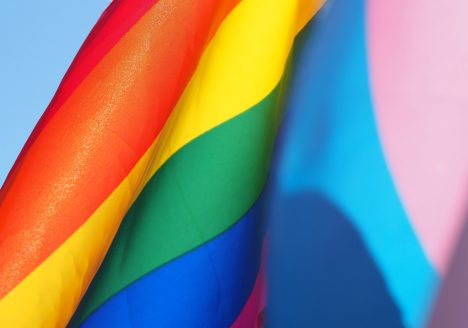 Pride flags in Bangkok, Thailand.