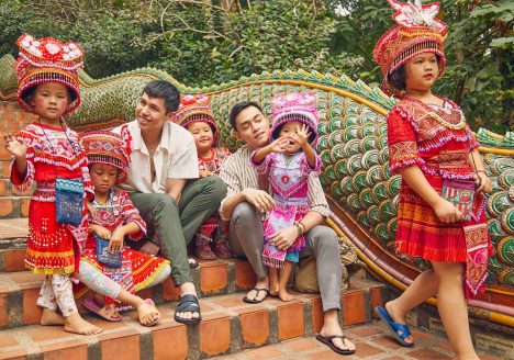 Gay couple visiting Chiang Mai, Thailand