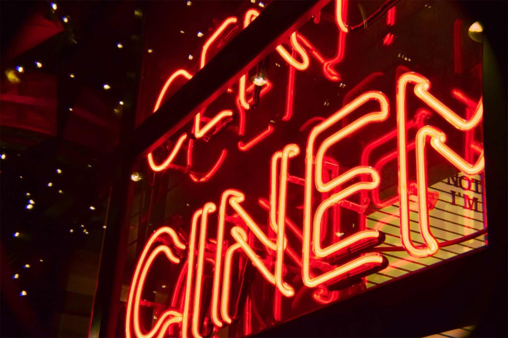 Neon cinema sign, Thai gay films