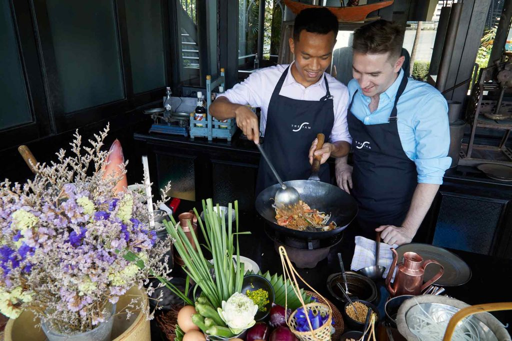 A couple celebrates Valentine's day in Thailand with a cooking class