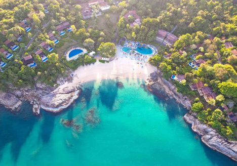 Beachfront view of Garrya Tongsai Bay Samui, Koh Samui, Thailand.