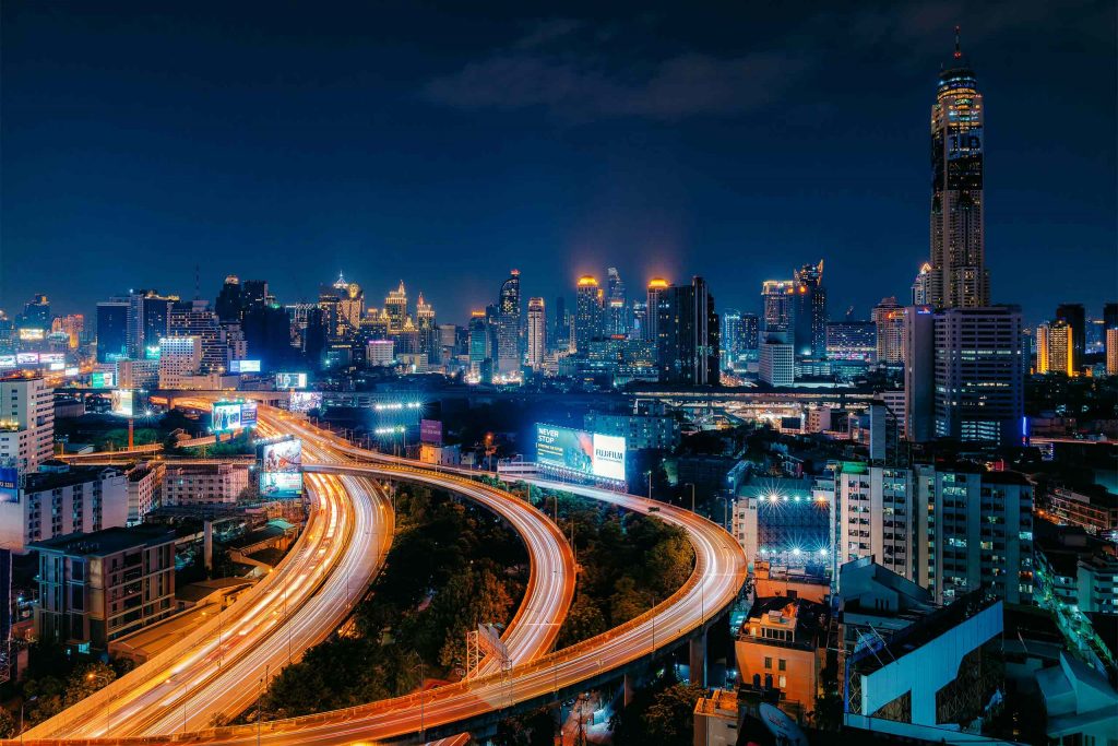 Bangkok city scape at night. 
