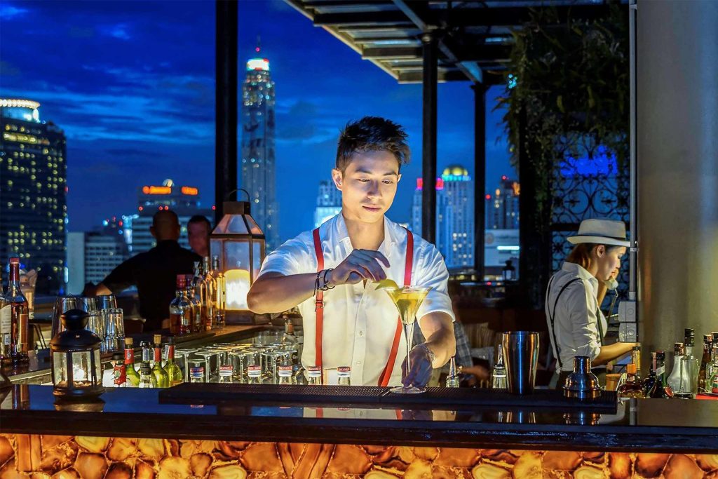 The Speakeasy Rooftop Bar at Hotel Muse – One of the best rooftop bars in Bangkok.