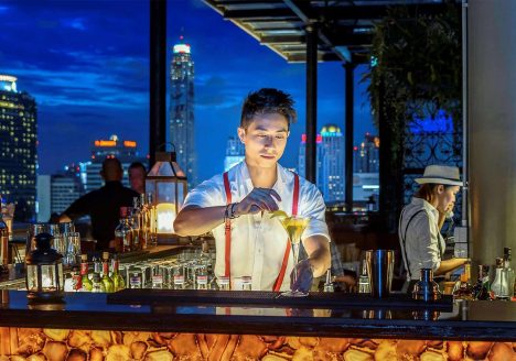The Speakeasy Rooftop Bar at Hotel Muse – One of the best rooftop bars in Bangkok.