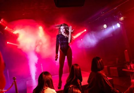 Drag Queen performs on stage