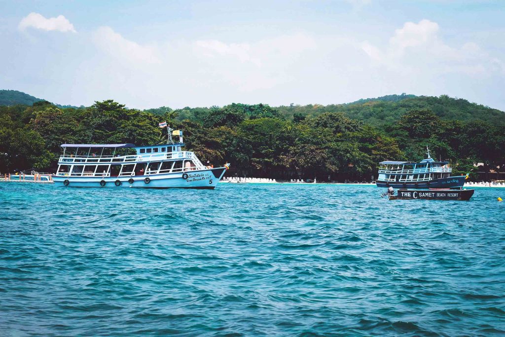 Ferries on the coast of Koh Samet.